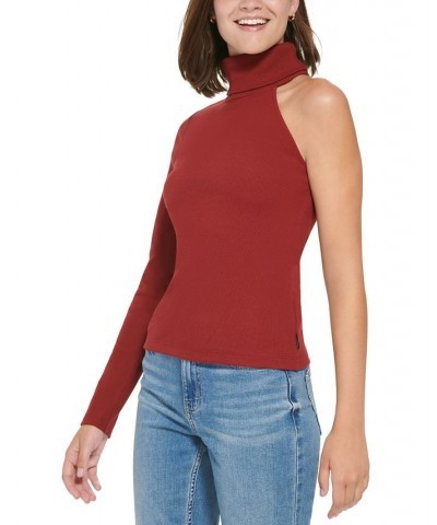 Women's One-Shoulder Turtleneck Top Syrah $18.28 Tops