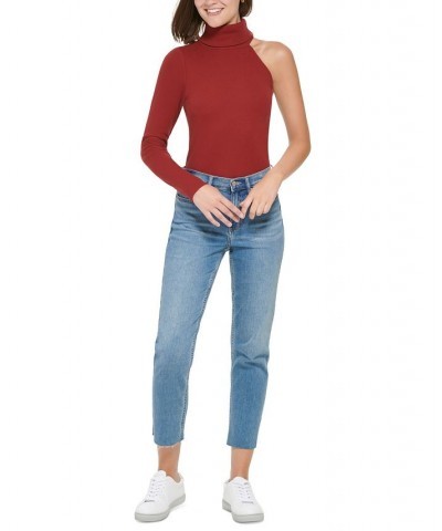 Women's One-Shoulder Turtleneck Top Syrah $18.28 Tops