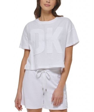 Women's Cotton Logo Appliqué T-Shirt White $28.22 Tops