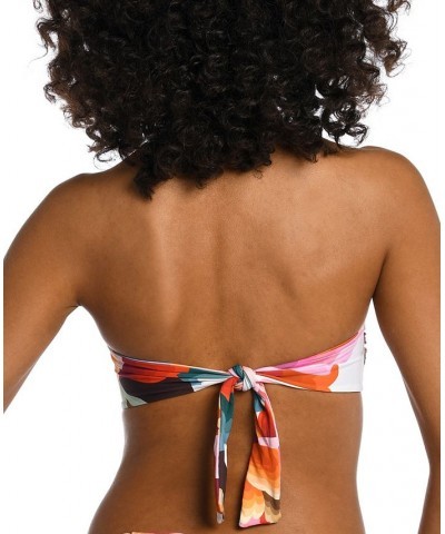 Women's Floral Rhythm Twist-Front Bandeau Bikini Top Floral / Multi $42.78 Swimsuits