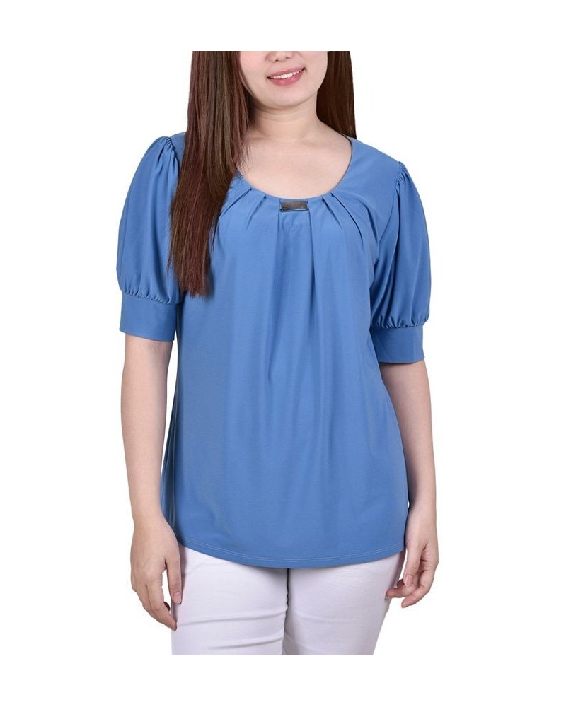 Petite Short Sleeve Balloon Sleeve Top Bittersweet $14.08 Tops