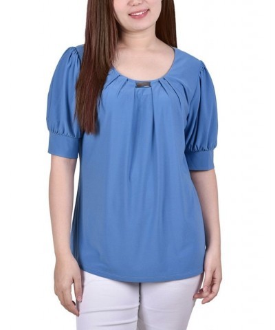 Petite Short Sleeve Balloon Sleeve Top Bittersweet $14.08 Tops