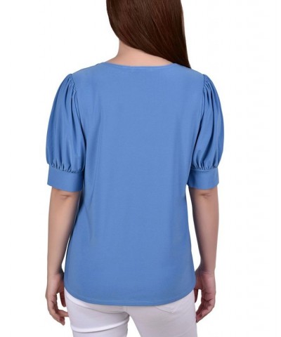 Petite Short Sleeve Balloon Sleeve Top Bittersweet $14.08 Tops