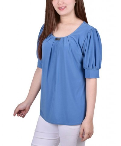 Petite Short Sleeve Balloon Sleeve Top Bittersweet $14.08 Tops