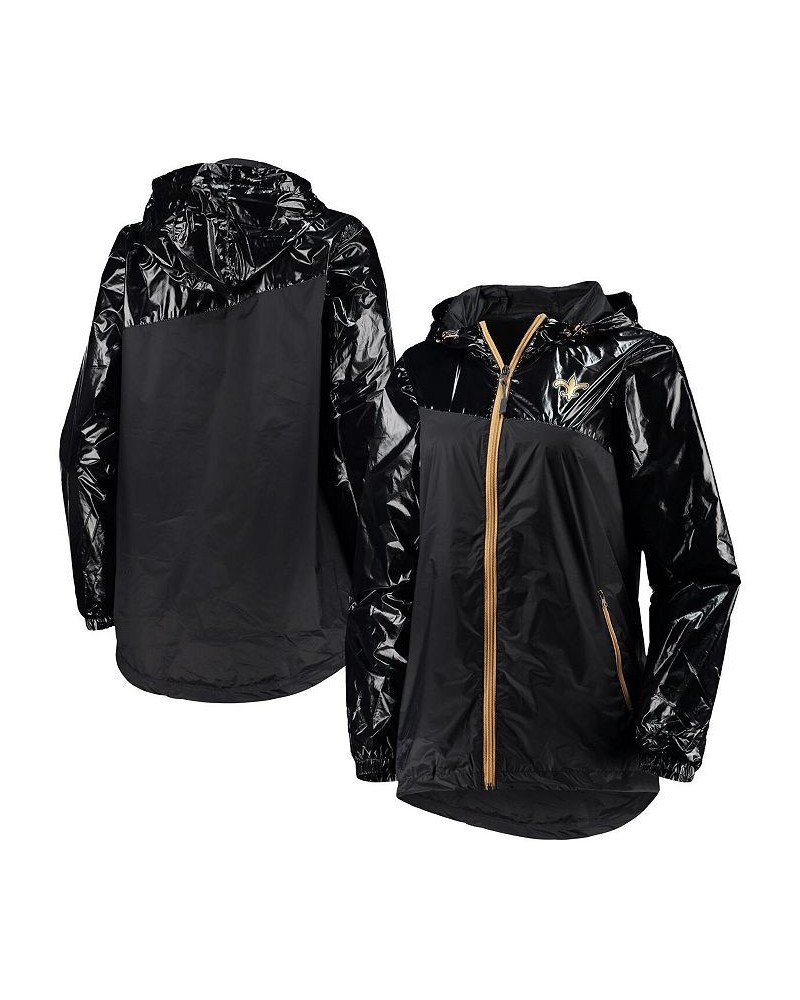 Women's Black New Orleans Saints Double-Coverage Full-Zip Hoodie Jacket Black $45.89 Jackets