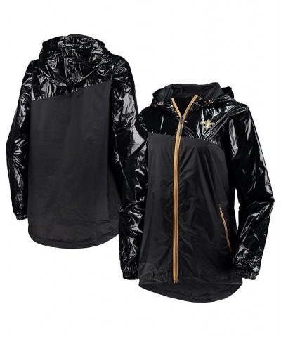 Women's Black New Orleans Saints Double-Coverage Full-Zip Hoodie Jacket Black $45.89 Jackets