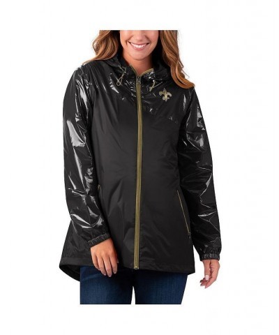 Women's Black New Orleans Saints Double-Coverage Full-Zip Hoodie Jacket Black $45.89 Jackets