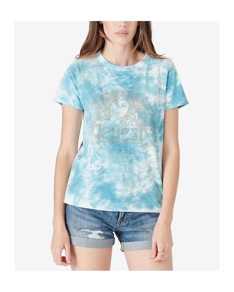 Cotton Tie-Dyed Graphic T-Shirt 40074 Reef Waters $27.23 Tops