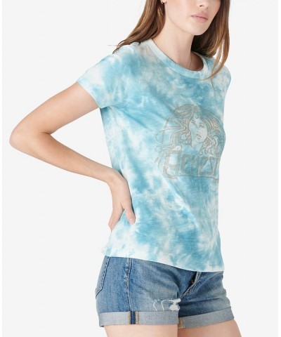 Cotton Tie-Dyed Graphic T-Shirt 40074 Reef Waters $27.23 Tops