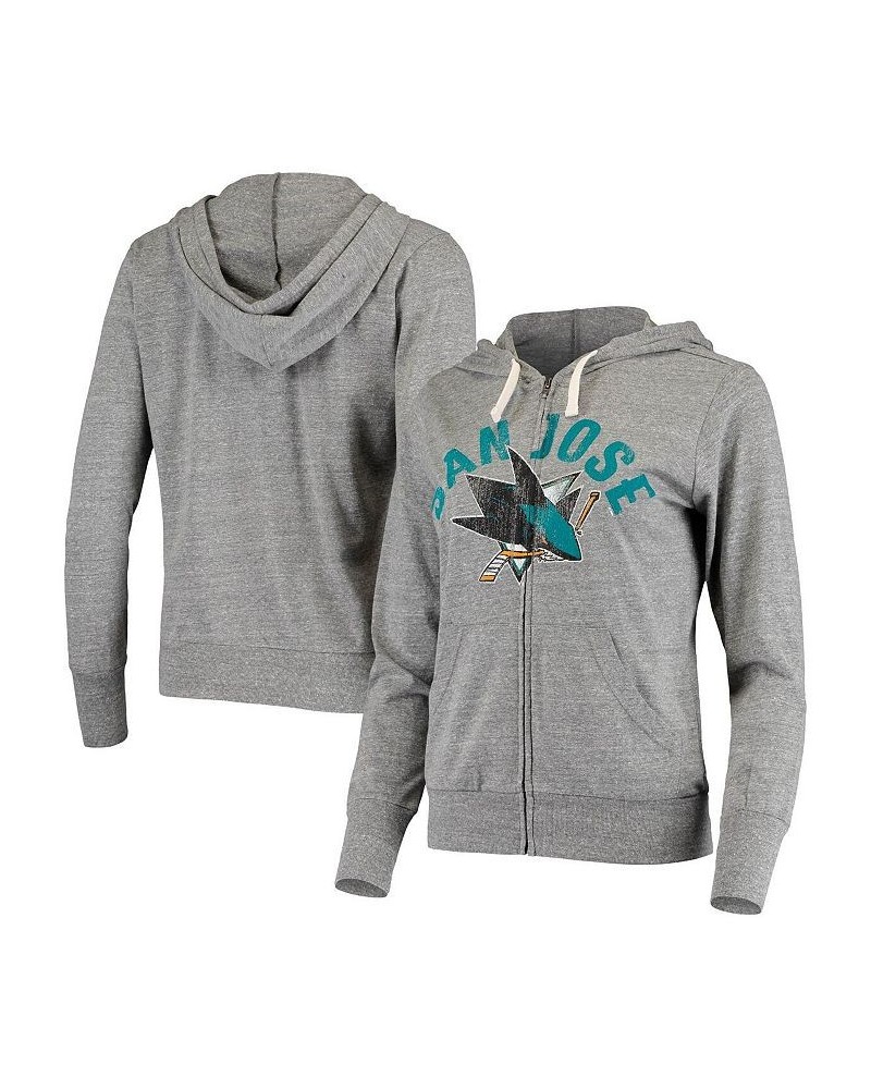 Women's by Alyssa Milano Heathered Gray San Jose Sharks Training Camp Tri-Blend Full-Zip Sweatshirt Heathered Gray $30.66 Swe...