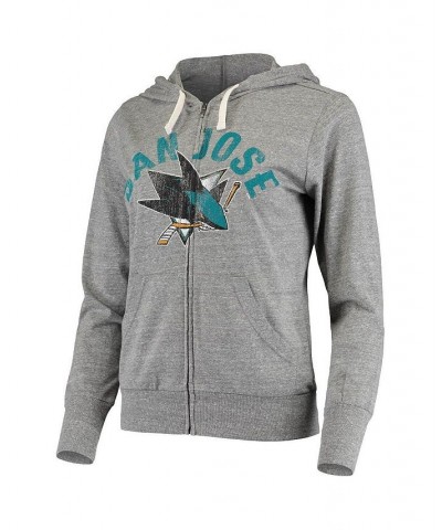 Women's by Alyssa Milano Heathered Gray San Jose Sharks Training Camp Tri-Blend Full-Zip Sweatshirt Heathered Gray $30.66 Swe...