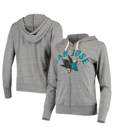 Women's by Alyssa Milano Heathered Gray San Jose Sharks Training Camp Tri-Blend Full-Zip Sweatshirt Heathered Gray $30.66 Swe...