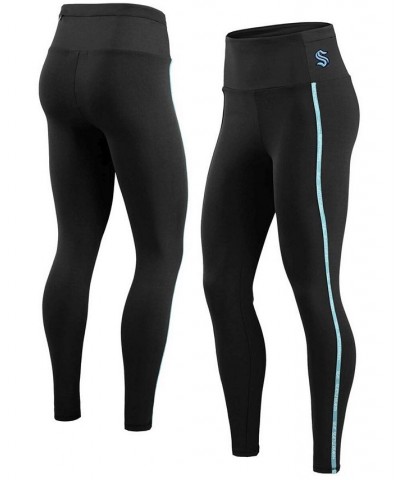 Women's Black Seattle Kraken Stretch Leggings Black $29.40 Pants