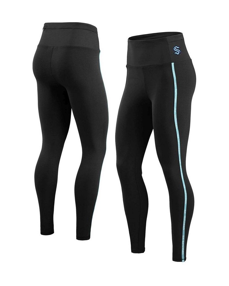 Women's Black Seattle Kraken Stretch Leggings Black $29.40 Pants