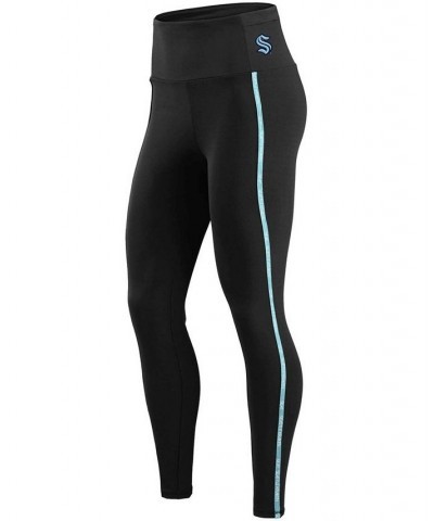 Women's Black Seattle Kraken Stretch Leggings Black $29.40 Pants