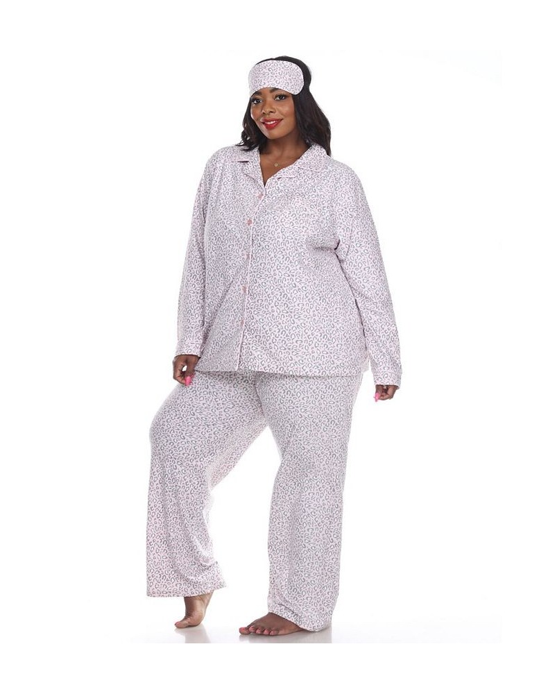 Plus Size 3-Piece Pajama Set Pink $26.00 Sleepwear