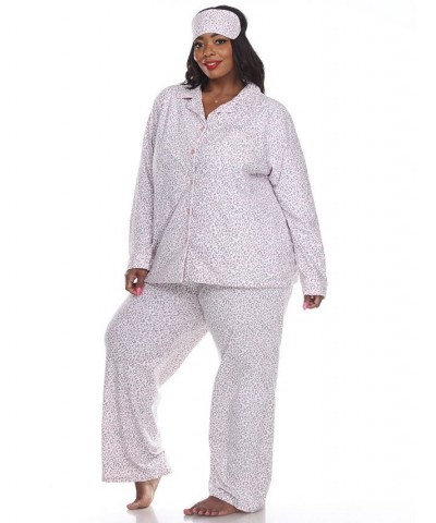 Plus Size 3-Piece Pajama Set Pink $26.00 Sleepwear