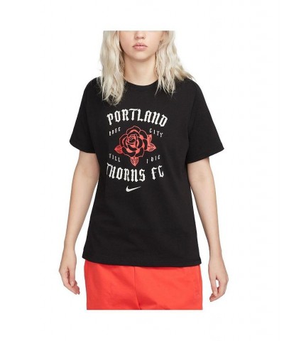 Women's Black Portland Thorns FC Travel T-shirt Black $35.99 Tops