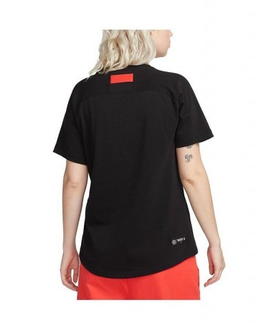 Women's Black Portland Thorns FC Travel T-shirt Black $35.99 Tops