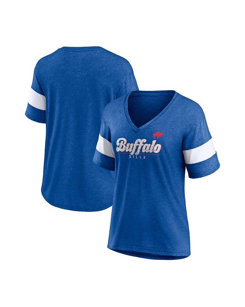 Women's Branded Heather Royal Buffalo Bills Give It All Half-Sleeve Tri-Blend V-Neck T-shirt Heather Royal $25.19 Tops