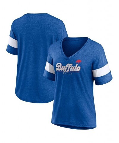 Women's Branded Heather Royal Buffalo Bills Give It All Half-Sleeve Tri-Blend V-Neck T-shirt Heather Royal $25.19 Tops