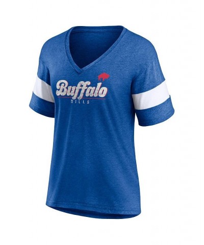 Women's Branded Heather Royal Buffalo Bills Give It All Half-Sleeve Tri-Blend V-Neck T-shirt Heather Royal $25.19 Tops