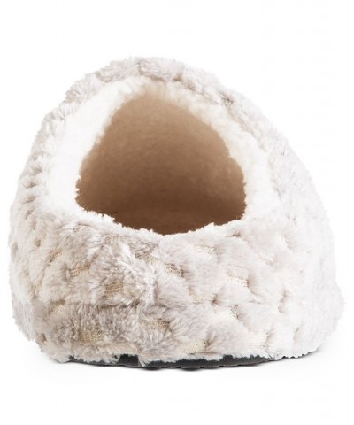 Women's Popcorn Hoodback Faux Fur Slippers Gray $9.24 Shoes