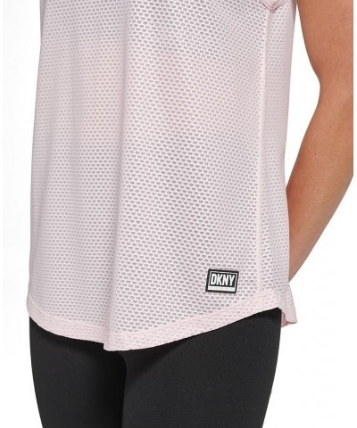 Women's Honeycomb Mesh Sleeveless Top Pink $19.46 Tops