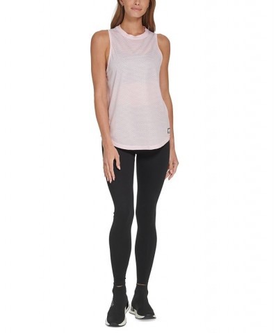 Women's Honeycomb Mesh Sleeveless Top Pink $19.46 Tops