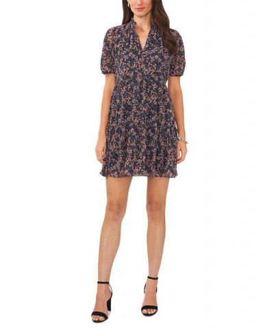 Women's Floral-Print Tiered Babydoll Dress Navy/multi $35.55 Dresses