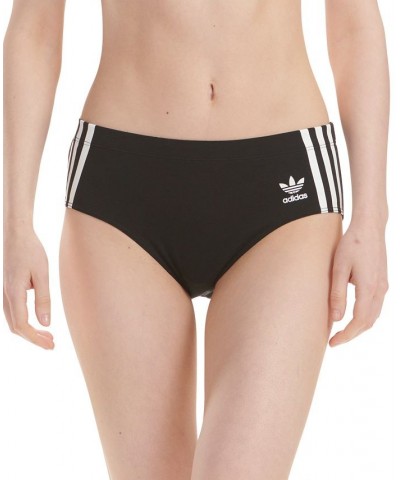 Women's 3-Stripes Hipster Underwear 4A7H64 Black $11.22 Underwears