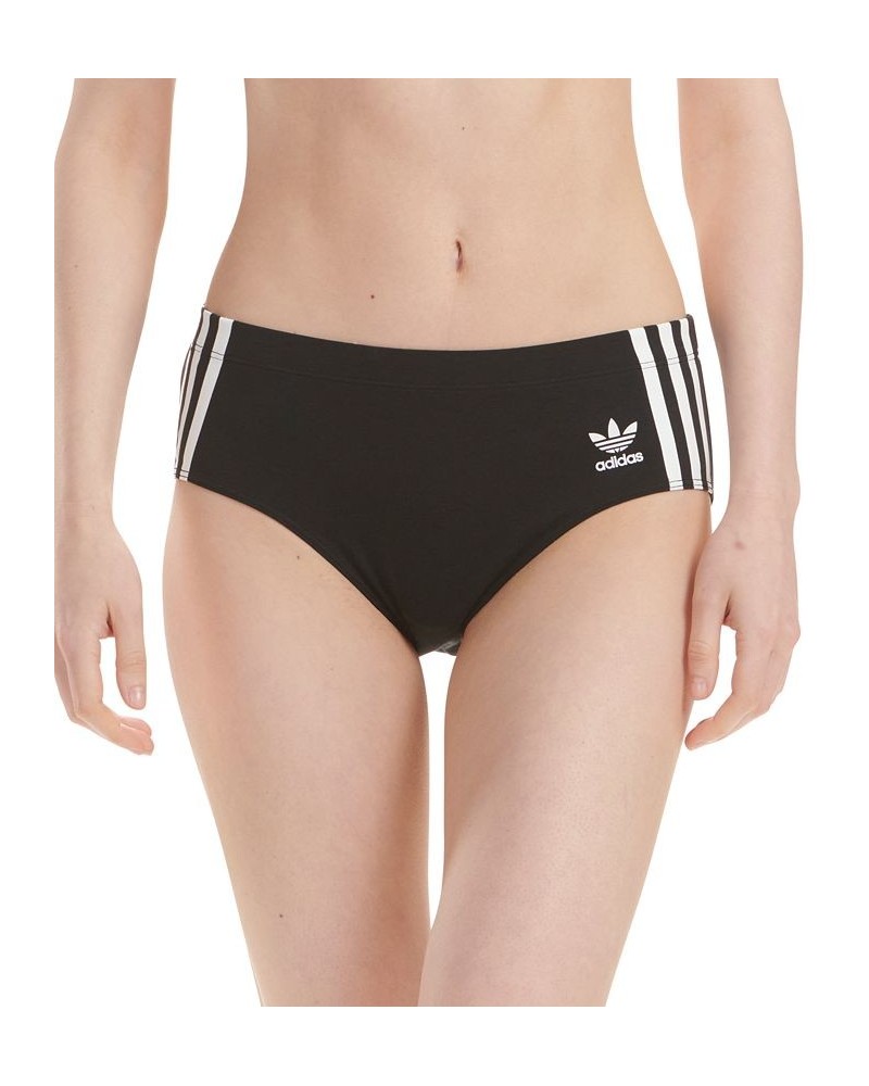 Women's 3-Stripes Hipster Underwear 4A7H64 Black $11.22 Underwears