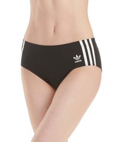 Women's 3-Stripes Hipster Underwear 4A7H64 Black $11.22 Underwears