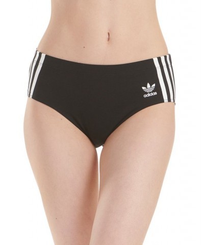 Women's 3-Stripes Hipster Underwear 4A7H64 Black $11.22 Underwears