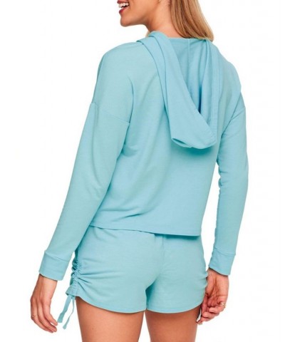 Abbey Women's Hoodie & Short Loungewear Set Light blue $35.07 Sleepwear