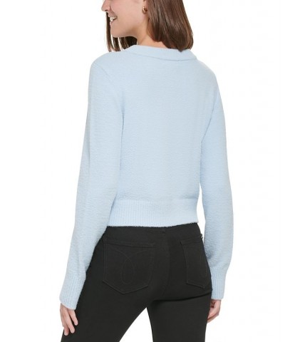 Women's Crewneck Long-Sleeve Sweater Blue $26.88 Sweaters