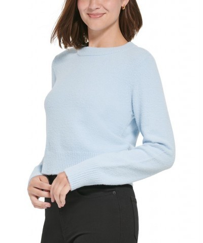 Women's Crewneck Long-Sleeve Sweater Blue $26.88 Sweaters