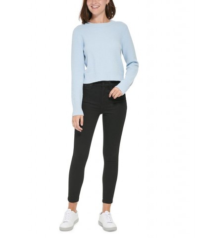 Women's Crewneck Long-Sleeve Sweater Blue $26.88 Sweaters