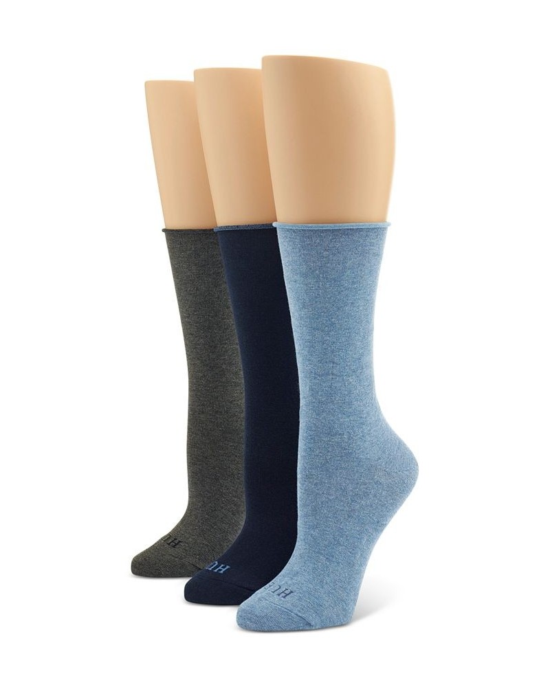 Hue Women's 3-Pk. Roll Top Socks Black Stripe $13.95 Socks