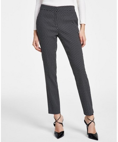 Women's Mid-Rise Jacquard Ankle Pants Black Combo $32.97 Pants