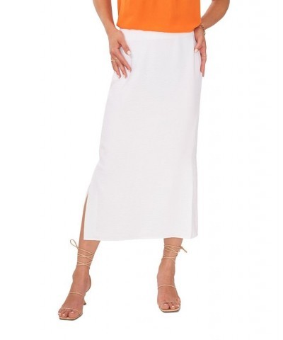 Women's Double Slit Midi Skirt Ultra White $34.76 Skirts