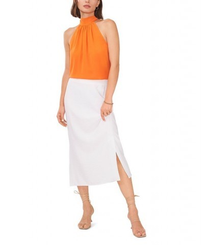 Women's Double Slit Midi Skirt Ultra White $34.76 Skirts