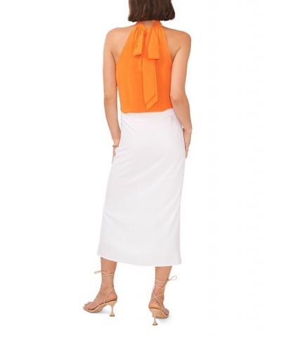 Women's Double Slit Midi Skirt Ultra White $34.76 Skirts