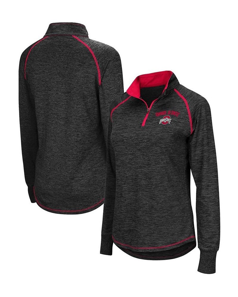 Women's Heather Black Ohio State Buckeyes Bikram Raglan Quarter-Zip Jacket Heather Black $28.04 Jackets