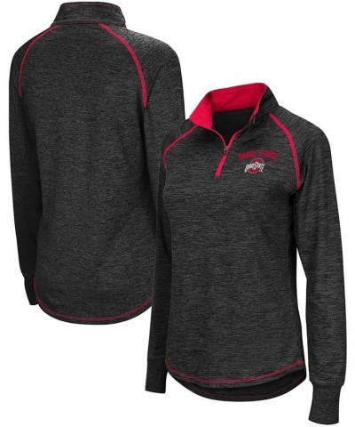 Women's Heather Black Ohio State Buckeyes Bikram Raglan Quarter-Zip Jacket Heather Black $28.04 Jackets