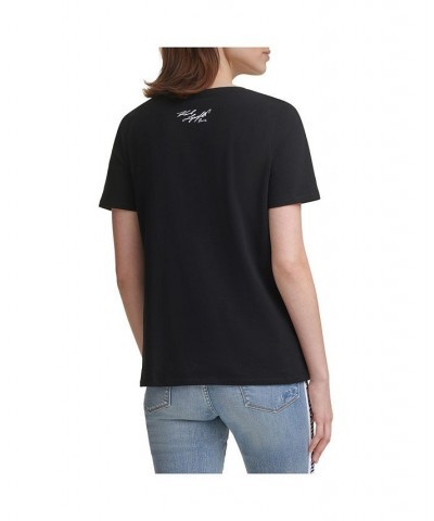 Women's Sequin Sunglasses Tee Black $26.18 Tops