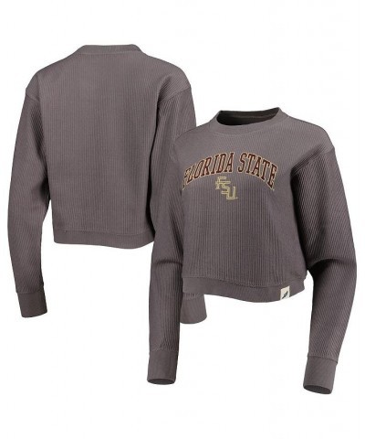 Women's Gray Florida State Seminoles Classic Campus Corded Timber Sweatshirt Gray $36.80 Sweatshirts