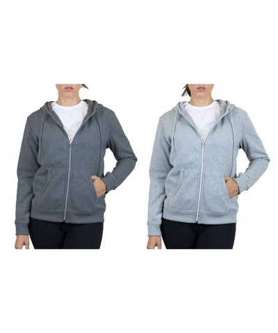 Women's Fleece Lined Zip Hoodie Pack of 2 Black Pink $30.60 Sweatshirts