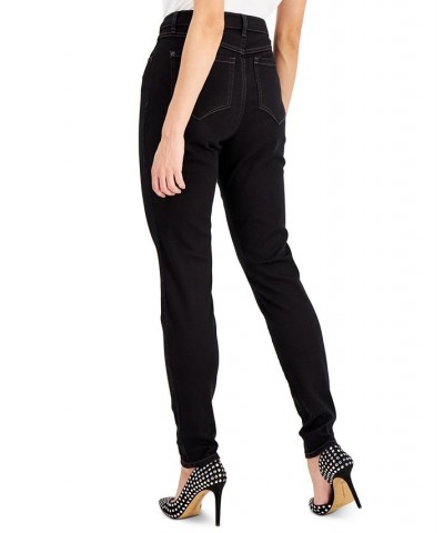 Women's Curvy Mid Rise Skinny Jeans Deep Black $19.69 Jeans