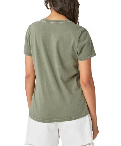 Women's Cotton Graphic-Print Short-Sleeve T-Shirt Four Leaf Clover $21.78 Tops